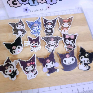 库洛米儿童卡通亚克力胸针 书包包包笔盒服饰背包帽子服饰挂件别针徽章配件 Kuromi Kids Girls Cartoon Brooch Badge Pin Diy Hat Pencil School Bag Kerongsang XZ65