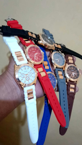 JAM TANGAN RUBBER KEKINIAN CEWEK ELEGAN MURAH TERBARU BISA COD