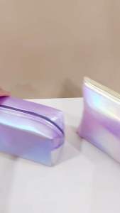 Pouch Pastel Holio Pouch Makeup Travel Tas Kosmetik Tempat Pensil Hologram