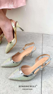 Simoncelli Sepatu Heels 7cm Wanita | Heels Tali Belakang | Heels Kondangan | Heels Pesta Import AD-1K