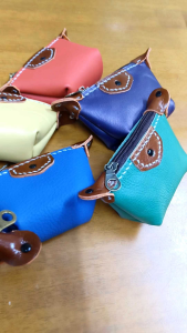 กระเป๋าหนังแท้ ใส่เหรียญ งานแฮนด์เมด ขนาด 4 นิ้ว โทนสีพาสเทล ของขวัญ ของฝาก วาเลนไทน์