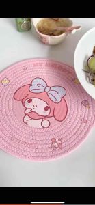 Cute Sanrio Dining Woven Placemats Coasters | Cinnamoroll Kitchenwares Utensils Gadgets Table Mats Cork Pots and Pan
