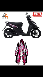 STIKER STRIPING LIS MOTOR YAMAHA MIO SMILE 2011 HITAM STANDAR FULL SET