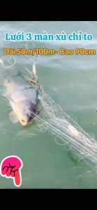 Lưới 3 màn xù cước to 0.15 dài 100m và 50m dạo lưới cao 90cm Bắt Cá  Fishing Lưới Đánh Cá
