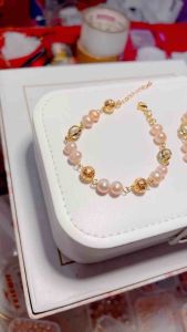 Bersertifikat gelang mutiara air tawar lombok mix bola rantai