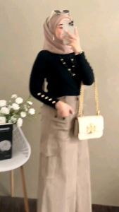 VA ROK CARGO POLOS KIYO SKIRT BEST SELLER BAJU WANITA MOCA Kolas Skirt Rok Moca MCA BY VANILLA
