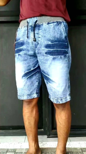 Celana Jeans Pendek Polos Bahan Denim Pinggang Rip Melar Size 27 - 38 snow jeans wash navy ripjeans strech
