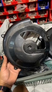 Cover tutup kipas magnet vespa smallframe pts spesial darling model Cemoto Racing Carbon paint & hitam presisi bagus murah grosir eceran