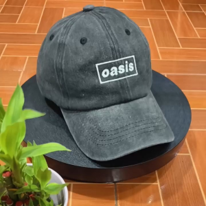 หมวกวินเทจงานปัก หมวกเบสบอล วินเทจ วงร๊อค โอเอซิส ผ้าฟอก Cotton 100% กันแดด กันลม สินค้าพร้อมส่ง ทั่วไทย