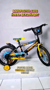 Sepeda Anak Laki Laki 18 inch BMX FOSTER 5505 dengan Roda Bantu Keseimbangan Yang Bisa Di Copot Pasang