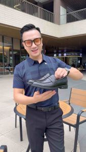 Giày lười nam Hiland da bò tự nhiên bền đẹp đế chống trượt êm ái không dây tiện lợi bảo hành chính 12 tháng