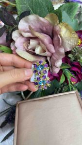 💥ต่างหูพลอยแท้ อคามาริน บลูโทปัส อเมทิส พลอยแท้เครื่องประดับคัดเกรด (งานฝีมือมีชิ้นเดียว)