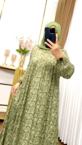 Nura Collection Official - Katun Rayon Motif - Baju Gamis Wanita Model Terbaru Bahan Katun Rayon - Baju Gamis Harian - Gamis Terbaru Cocok Untuk Pesta/Seragaman/Lebaran - Nuriel Shop