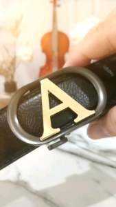 Sabuk Gesper Ikat Pinggang Pria Huruf A Black & Gold