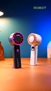 Kipas Angin Tangan Mini Fan Portable Robot RT-HF01 Pro Highspeed Cooling 9000 RPM Digital Display Original Bergaransi RTHF RTHF01 Pro