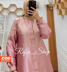 Drees Amena Bordir Cristal | Gamis Bordir Bahan Cristal | Baju Bordir Terbaru 2024 | Bordir Terlaris