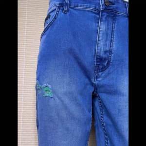 Celana Jeans Sobek Pria Bahan Stretch Denim Blue Green - Regular