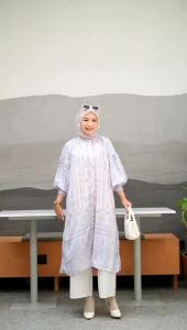 Long tunik silk paris/Long tunik kekinian motif songket/Atasan wanita terbaru super elegant