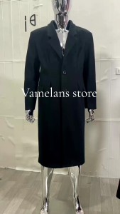 Long Coat Pria Style Korean Premium High Quality/Jubah Pria Tebal Bahan Fleece Premium