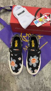 SEPATU MAHONK - Slip On Sepatu Velcro Motif Rambanan Black Pria Wanita Balck Og