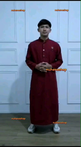 Jubah Gamis Pria Muslim Remaja Dan DewasaJubah Pria Gamis Remaja Dan Dewasa Kancing Mewah Jubah Lengan Panjang Polos Jubah pria muslim dewasa