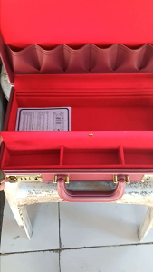 Tari Attache Case (60 Capacity) - Red Interior - Gold Latches - Multiple Compartments - Suitable for GAFFING Accessories