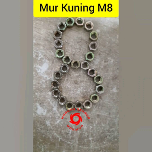 (30 pcs) Mur M8 Kuning Kunci 12 / Mur Kuning 8mm