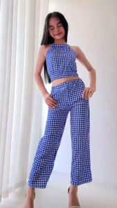 Margareth Gingham Sleeveless Co-ord Set for Girls | Trendy Casual Outfit | Fashion OOTD