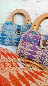 TAS TANGAN WANITA SONGKET/ HAND BAG WANITA / TAS PESTA GAGANG KAYU