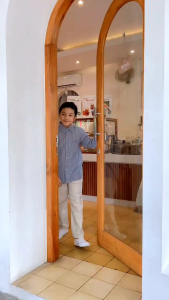 Setelan Anak Laki Laki Remaja Kakadede Oneset Arlo Set Celana Chinos Kemeja Lengan Panjang Motif Salur