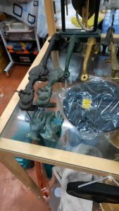 เศียร พิฆเนศ หัวช้าง มือจับ สายมู งานทองเหลือง สำริต ดั้งเดิม อินเดีย แท้ๆ หัวชม H-008