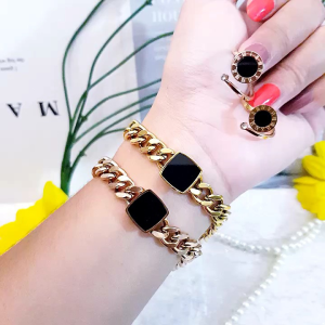 Titanium Set Gelang dan Cincin Gold EaP11