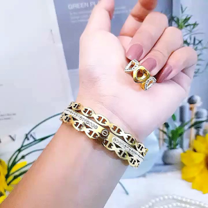 Titanium Set Perhiasan Wanita gelang cincin terlaris 218