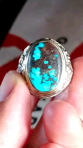 CINCIN BATU PIRUS PERSIA BIRU FANCI ASLI NATURAL