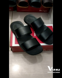 SANDAL KULIT PRIA DR. IAM 4022 HITAM ( PRODUKSI SENDIRI )