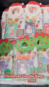 Christmas Goodie Bags for Kids Xmas school gifts School Party Gifts Santa Reindeer & Wreath Gift Packs stationary sets