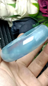 (Certificate) Aquamarine bangle 60mm +- (附证书)星光海蓝宝手镯 60mm +-