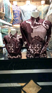 Batik Modern Couple Anak & Ayah Warna Terbaru Lengan Panjang Katun