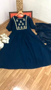 [PRE-ORDER] Georgette Embroidery Kurti & Dupatta Only - No Pant(ETA:2023-05-30)