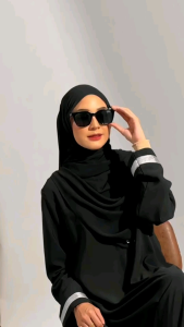 Jihan Abaya by Naisha Bahan arabian woolpeach Abaya terbaru lebaran 2024 Abaya turki kekinian