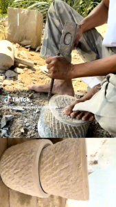 cối đá xanh nguyên khối với đường kính( chiều rộng =20cm. chiều cao=14cm )