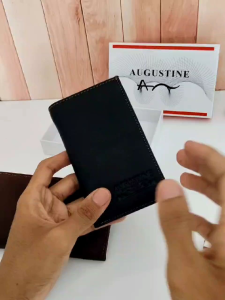 Dompet Kulit Pria Embos: Dompet Augustine Hitam Cokelat