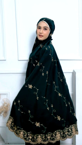 YUDITH - Mukena Dewasa Jumbo Bordir Mewah Teratai Free Tas Cantik
