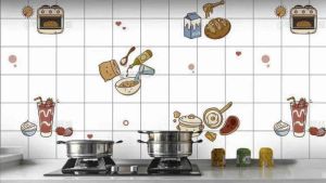 3 mét decal dán bếp cách nhiệt (decal tráng nhôm) khổ rộng 60cm mẫu lá bay phong cách bắc âu