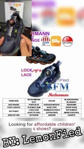 Neckermann 9272 Size 28 - 35 Sport Shoe Lock Lace Black Blue Orange Sneaker Kid Children Outdoor Fashion LEMONFIED SFM