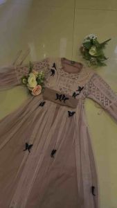GAMIS ANAK MEWAH TANIA DRESS PESTA ANAK 3-15 TAHUN SIZE S/M/L/XL MOTIF KUPU-KUPU EXCLUSIVE