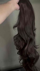 60cm Long Curly Big Waves with Bangs. Natural-looking fluffy hair wigs for women