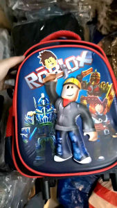 Roblox 12 inches School Backpack Trolley for Boys Kids Bags Double Compartments