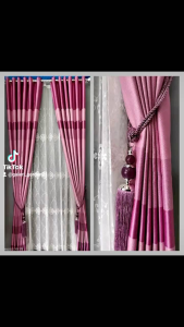 Gorden Blackout Motif Pelangi | Gorden Kombinasi 2 Warna | Gorden Minimalis | Tirai Jendela | Pintu Kamar | Gorden Jendela Murah