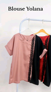 OS - Real Pict - Blouse Jumbo Wanita Atasan Big size Cewek Blus YULINA size L dan XXL